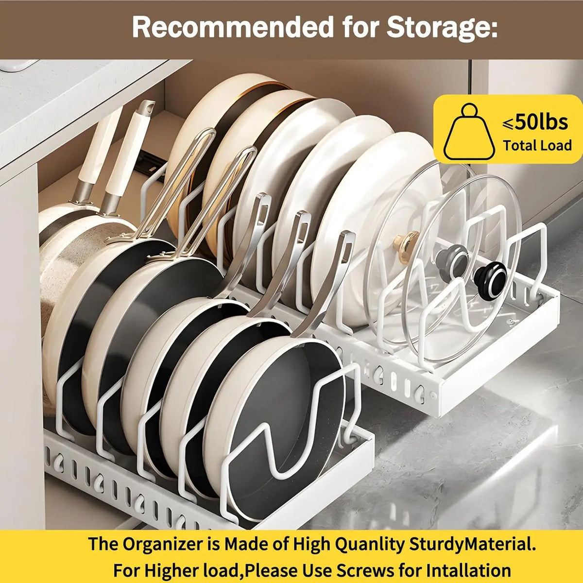 Nestiq Pull-Out Pot & Pan Cabinet Organizer product photo - view 4