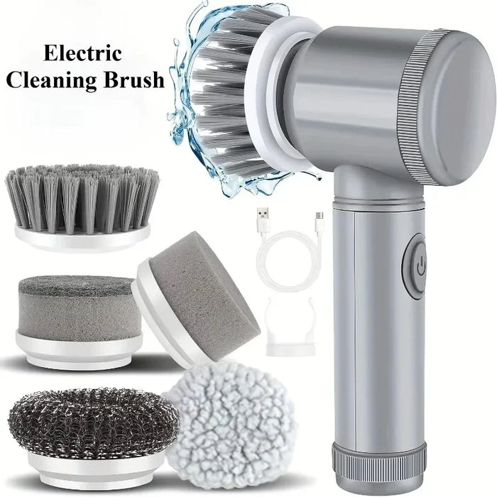 Cordless Electric Spin Scrubber with 5 Brush Heads