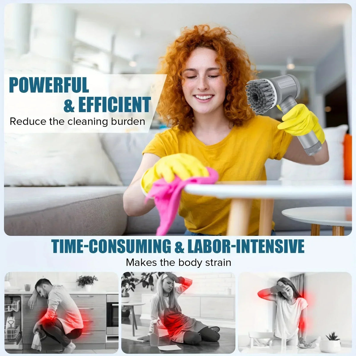 Nestiq Cordless Electric Spin Scrubber with 5 Brush Heads product photo - view 3