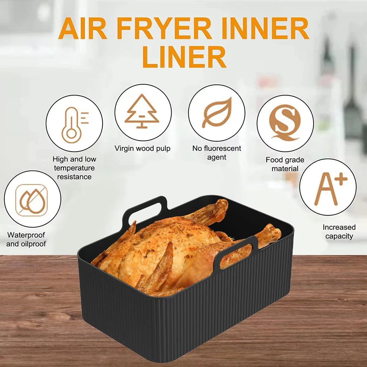 2-Pack Air Fryer Silicone Liners
