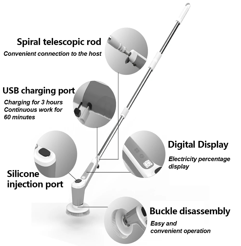 Nestiq Extendable Electric Spin Scrubber product photo - view 2