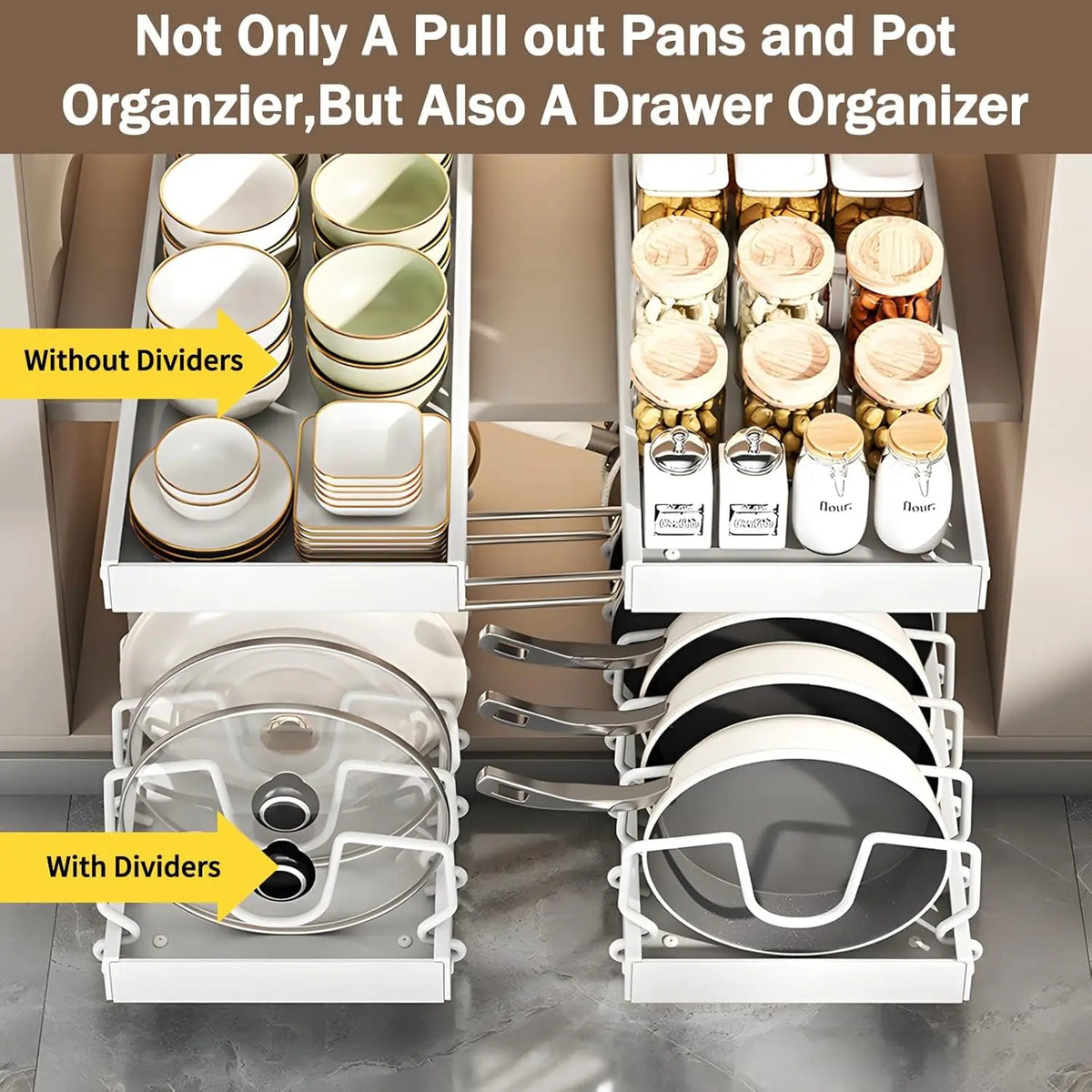 Nestiq Pull-Out Pot & Pan Cabinet Organizer product photo - view 6