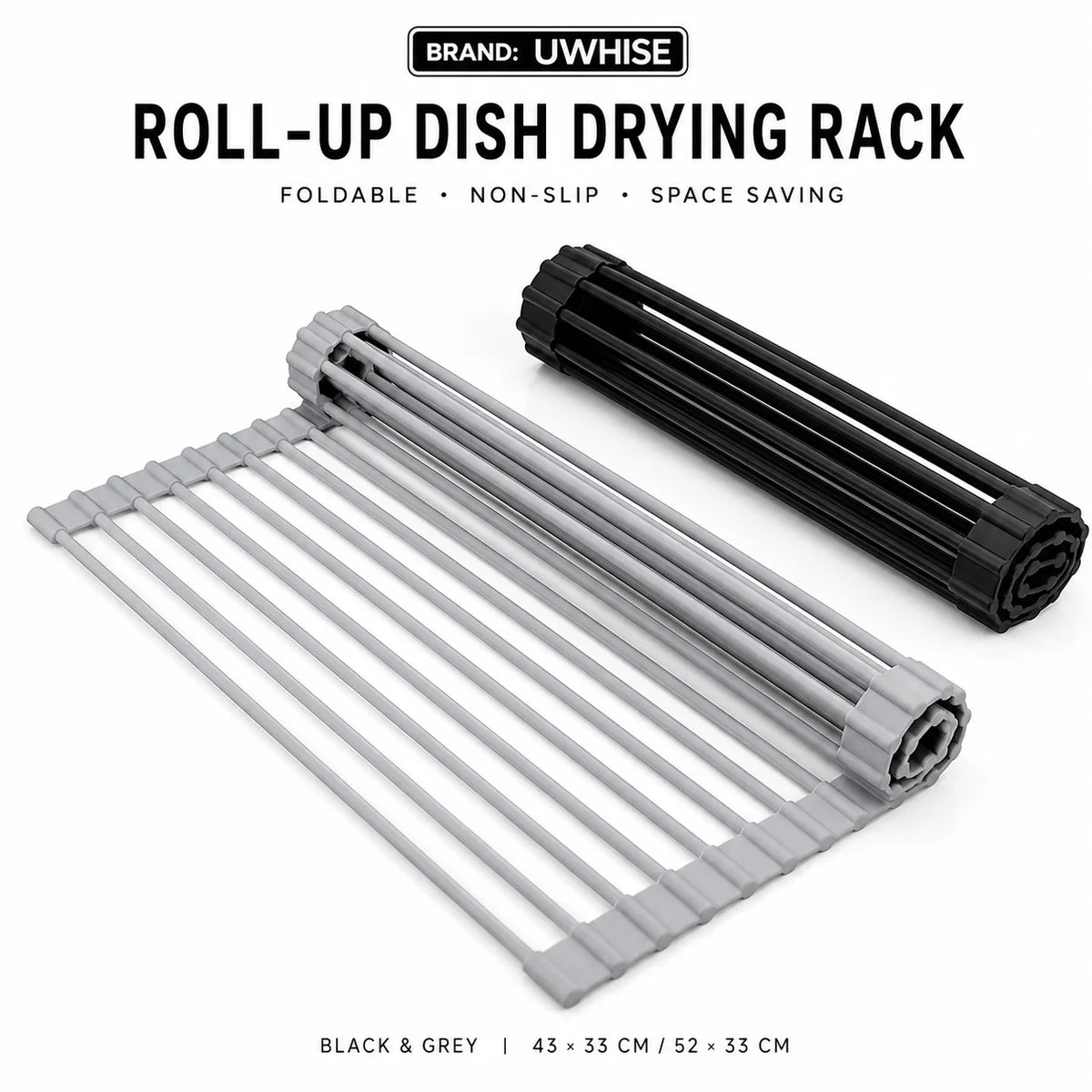 Nestiq Roll-Up Over-Sink Dish Drying Rack product photo - view 1