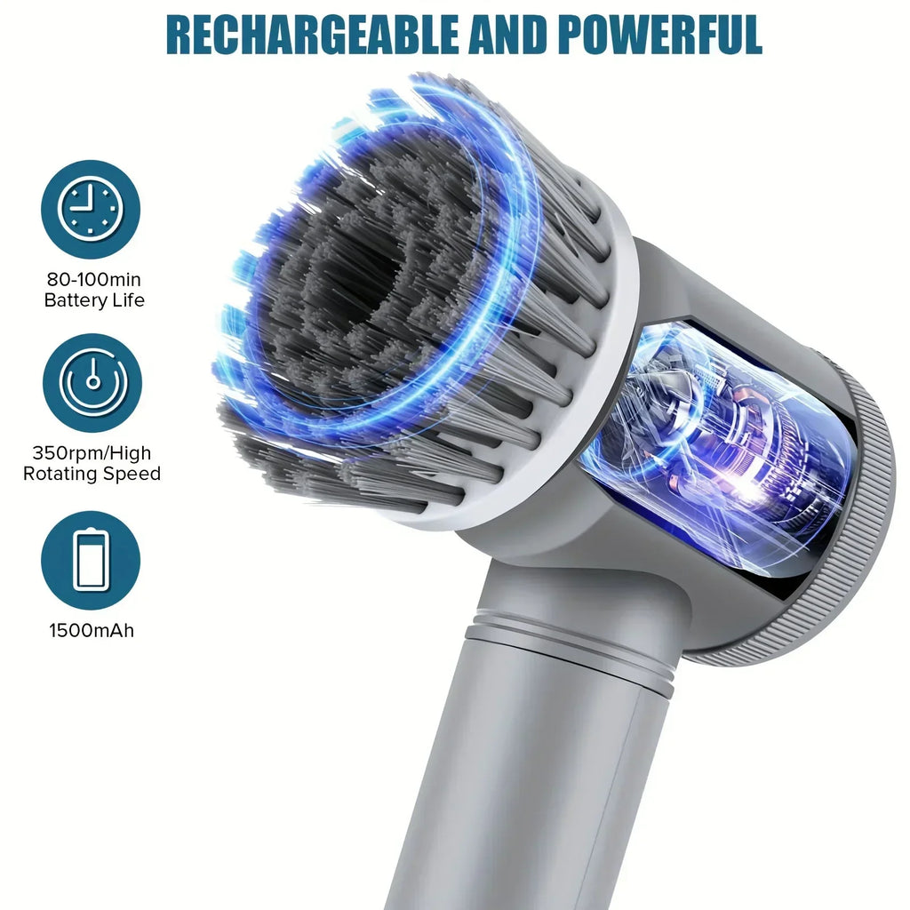 Nestiq Cordless Electric Spin Scrubber with 5 Brush Heads product photo - view 2