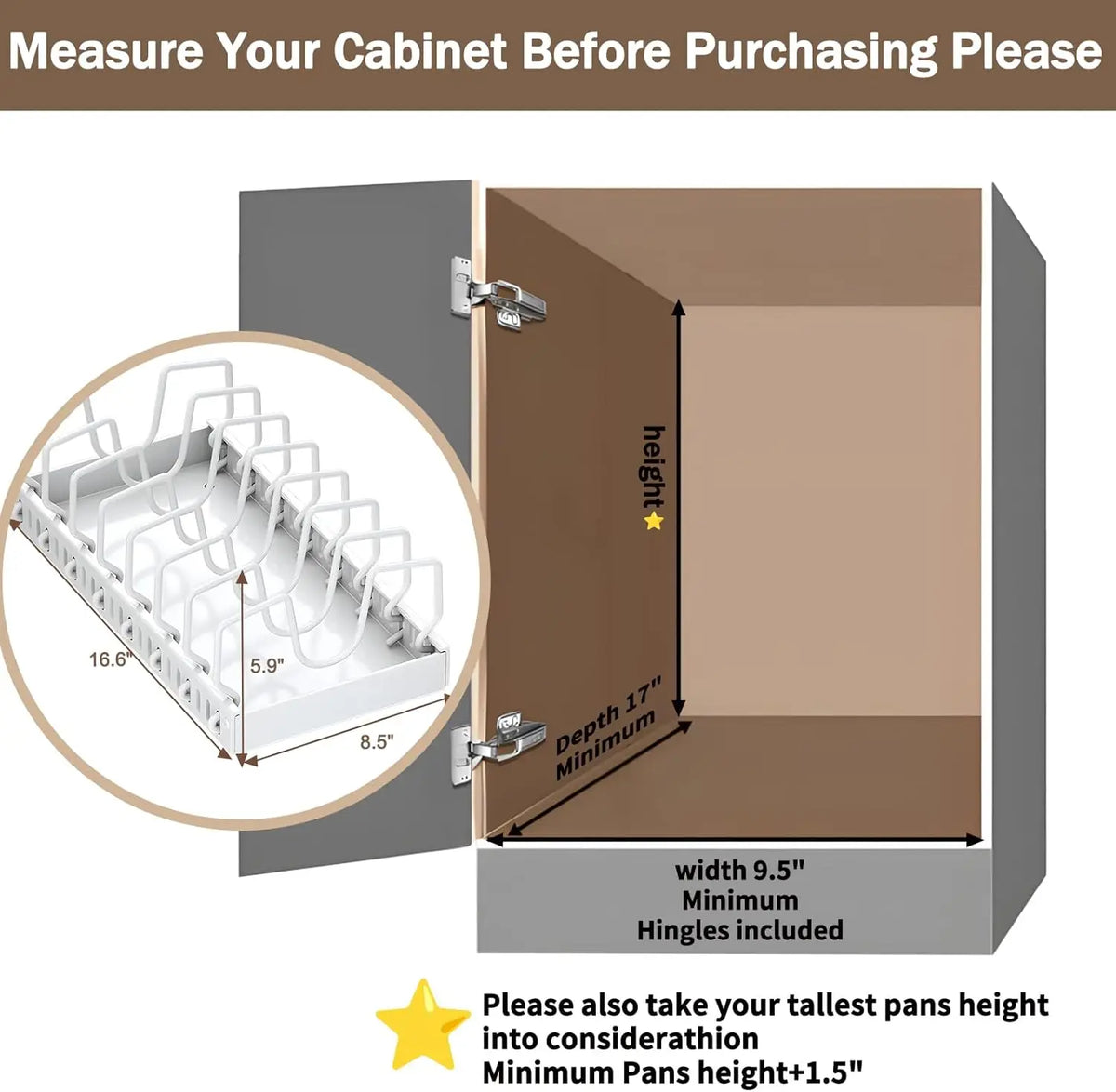 Nestiq Pull-Out Pot & Pan Cabinet Organizer product photo - view 5