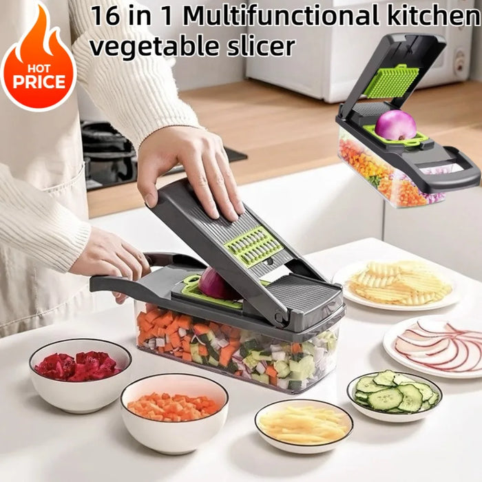 16-in-1 Vegetable Chopper & Slicer